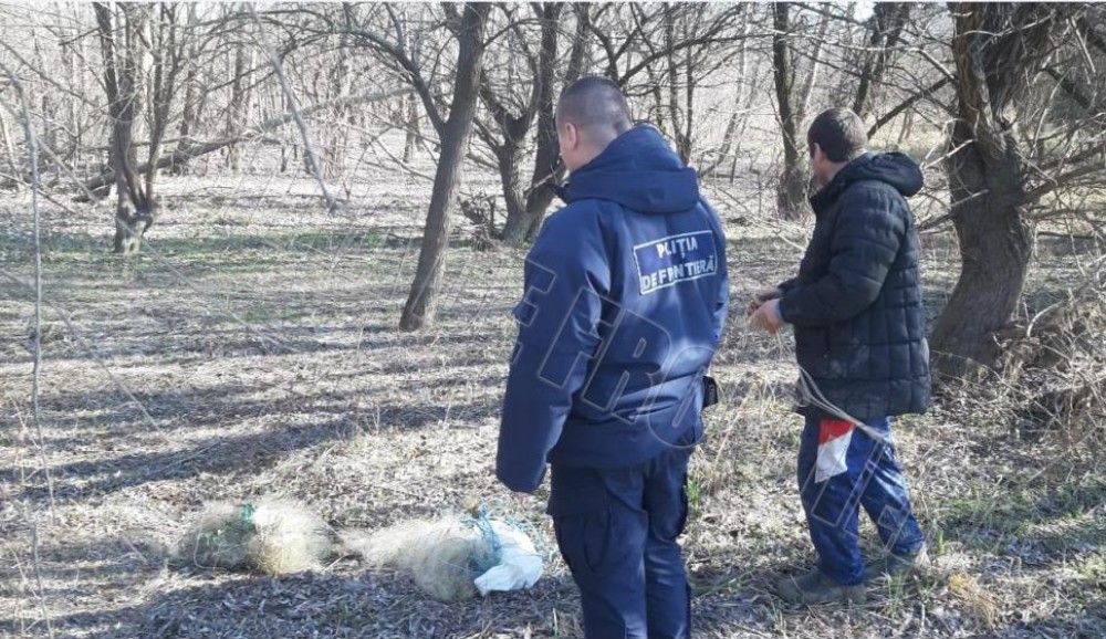 La prins pește din Prut, fără autorizație și cu plase interzise prin lege. Doi „pescari” au fost surprinși de către polițiștii de frontieră